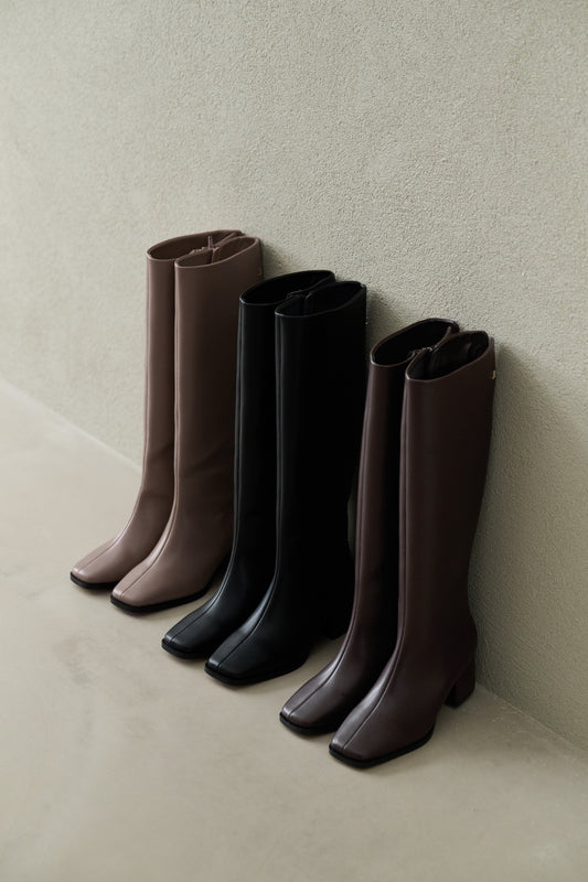 【9月下旬発送】Back Slit Long Boots