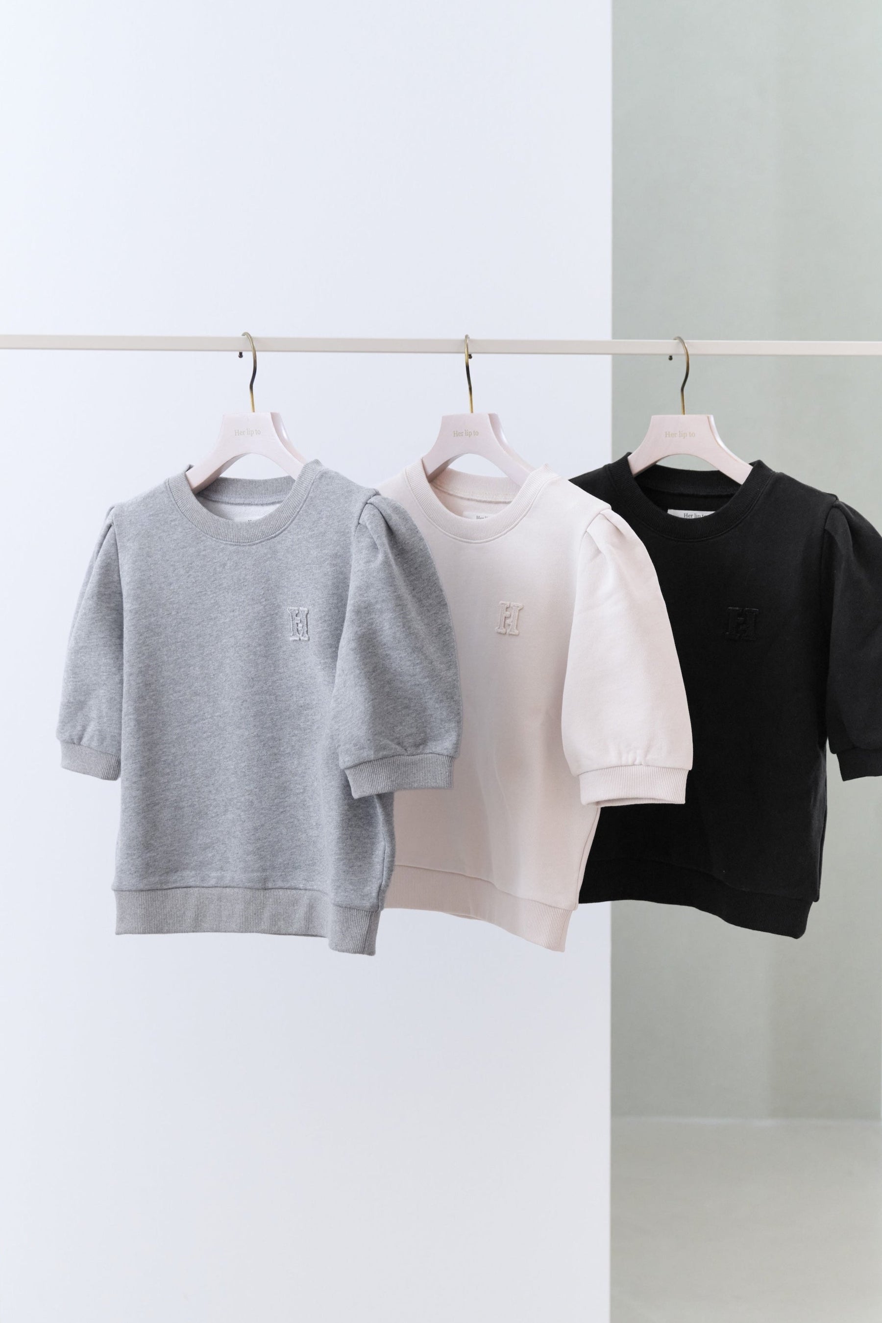 H Logo Puff-Sleeve Sweatshirt