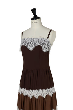 【8月上旬発送】Isa Tiered Lace Cami Dress
