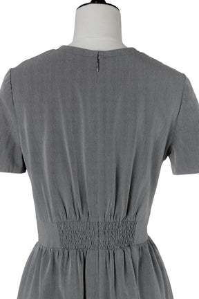 【8月下旬発送】Tucked Gathered Shirt Dress