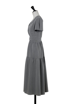 【8月下旬発送】Tucked Gathered Shirt Dress