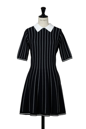 Striped Jacquard Knit Dress