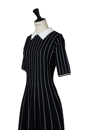 Striped Jacquard Knit Dress