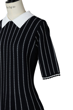 Striped Jacquard Knit Dress
