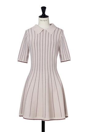 Striped Jacquard Knit Dress