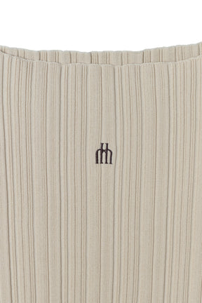 Ribbed Boat-Neck Knit Top