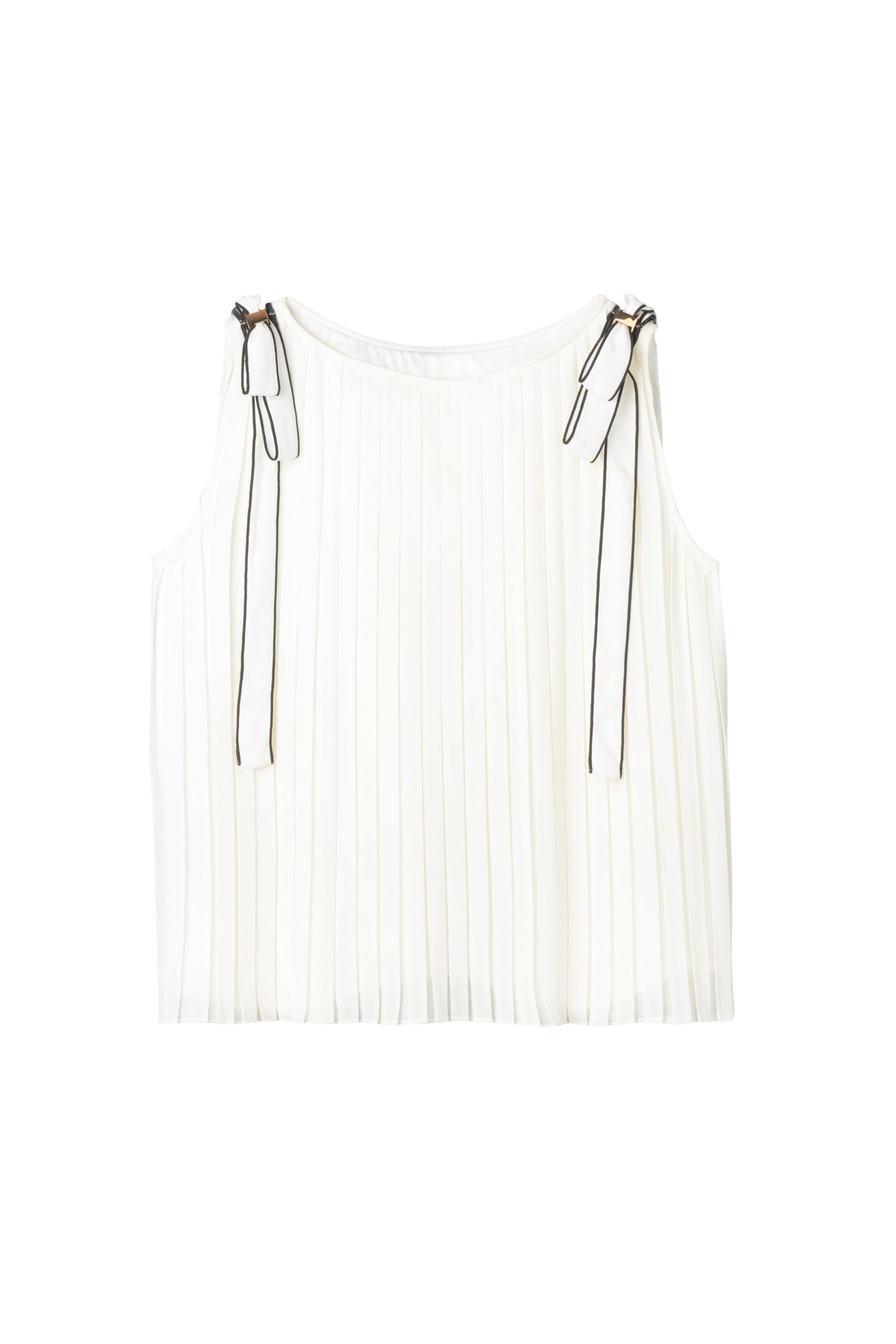Pleated Chiffon Ribbon Top