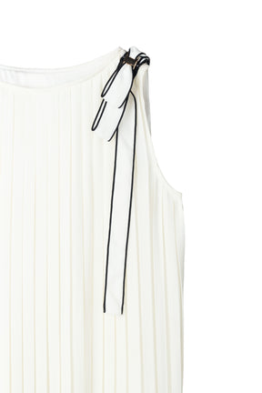 Pleated Chiffon Ribbon Top