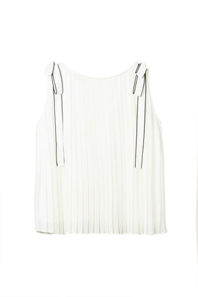 Pleated Chiffon Ribbon Top