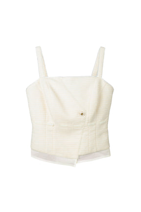 【8月上旬発送】Tweed-Layered Organza Top