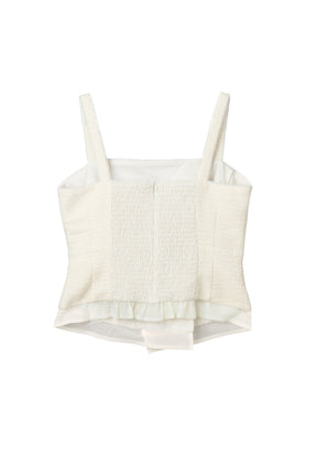 【8月上旬発送】Tweed-Layered Organza Top