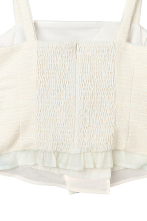 【8月上旬発送】Tweed-Layered Organza Top