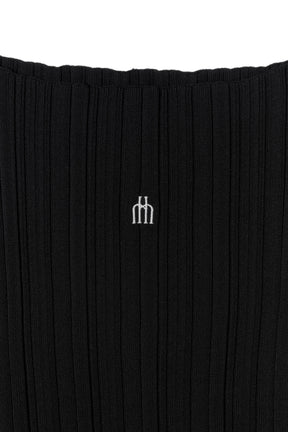 Ribbed Boat-Neck Knit Top