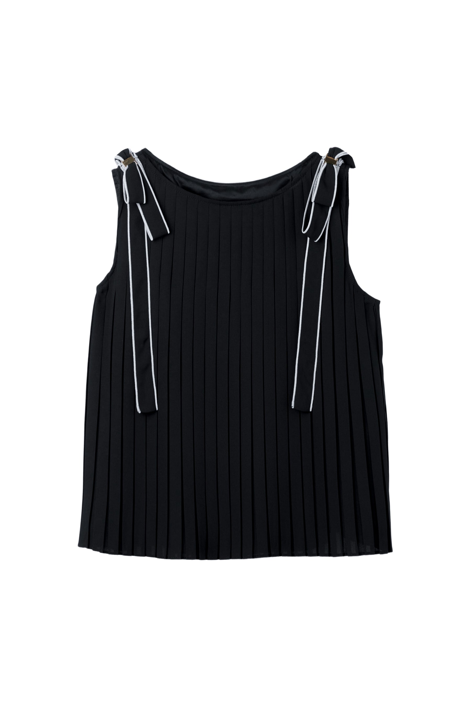 Pleated Chiffon Ribbon Top