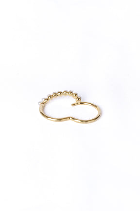 [Shipping in mid-August] Two-Finger Pearl Ring