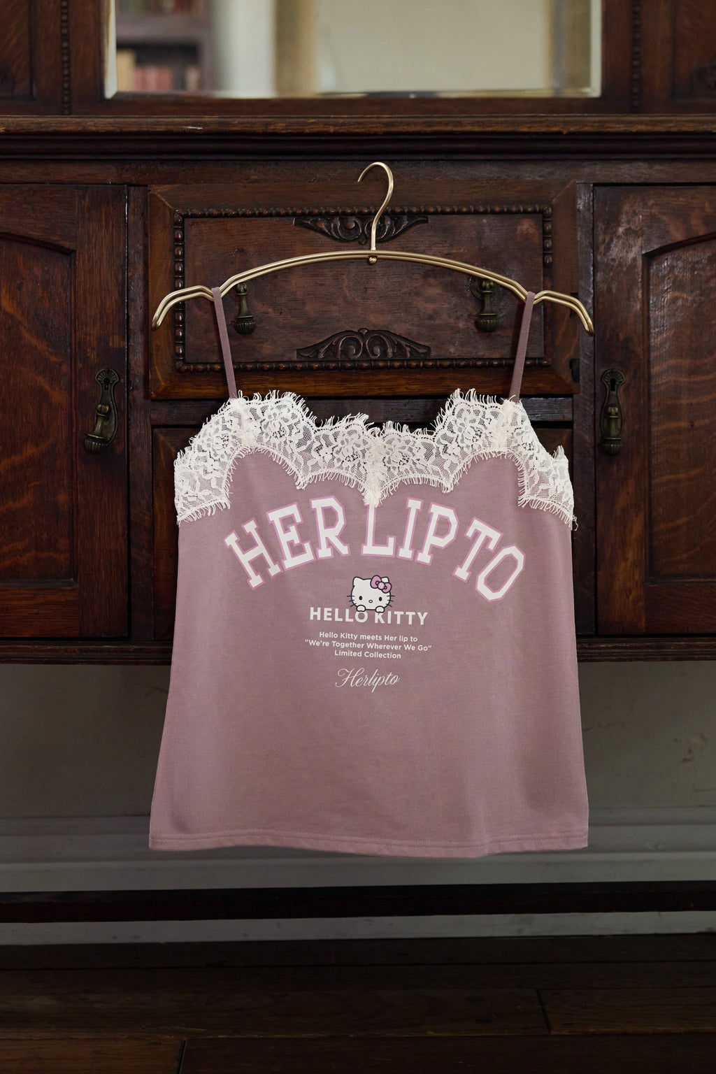 HLT x Hello Kitty Lace-Trim Camisole