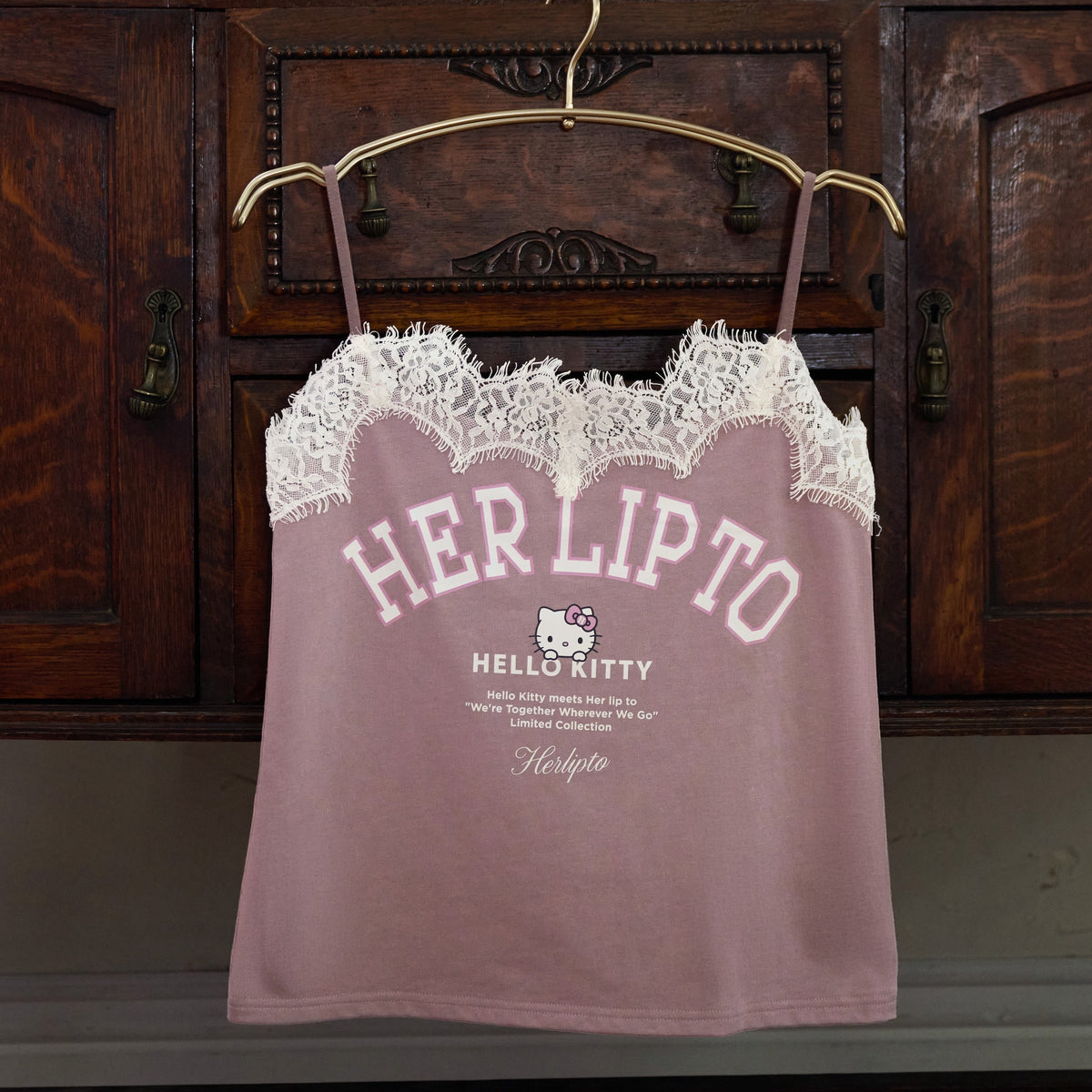 HLT x Hello Kitty Lace-Trim Camisole