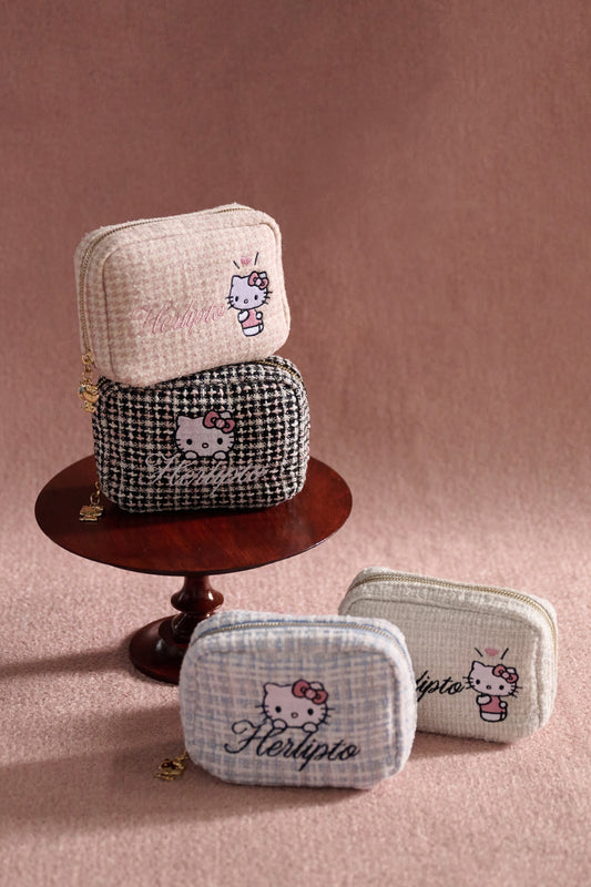 HLT x Hello Kitty Tweed Mini Pouch