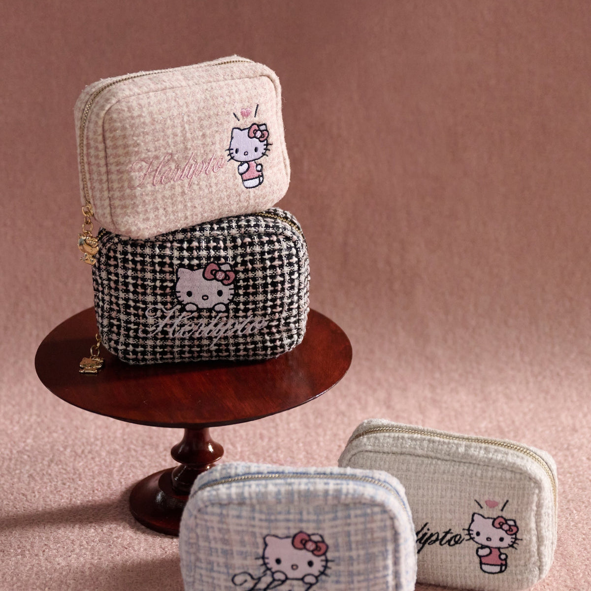 HLT x Hello Kitty Tweed Mini Pouch