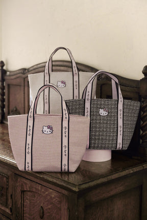 HLT x Hello Kitty Tweed Tote Bag