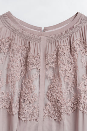 【9月上旬発送】Vol.1 Pleated Chiffon Lace Dress