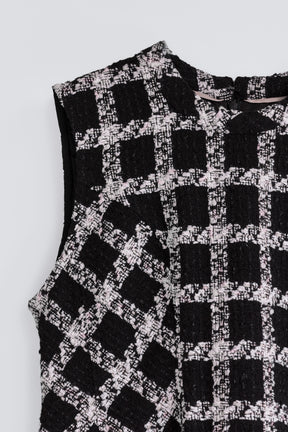 【9月中旬発送】Vol.1 Check Tweed Peplum Top