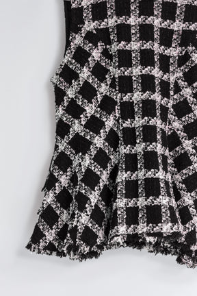 【9月中旬発送】Vol.1 Check Tweed Peplum Top