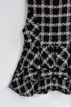 【9月中旬発送】Vol.1 Check Tweed Peplum Top