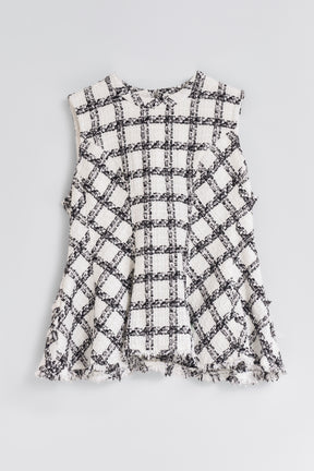 【9月中旬発送】Vol.1 Check Tweed Peplum Top
