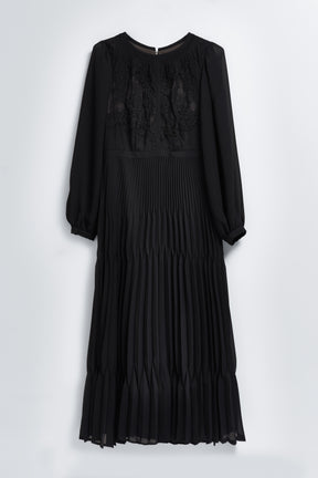 【9月上旬発送】Vol.1 Pleated Chiffon Lace Dress