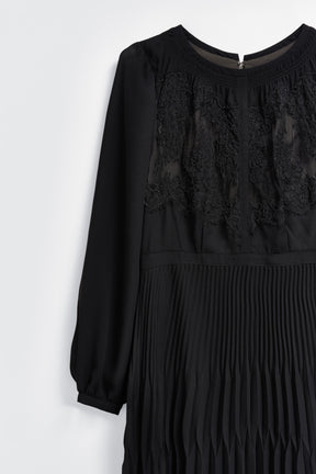 【9月上旬発送】Vol.1 Pleated Chiffon Lace Dress