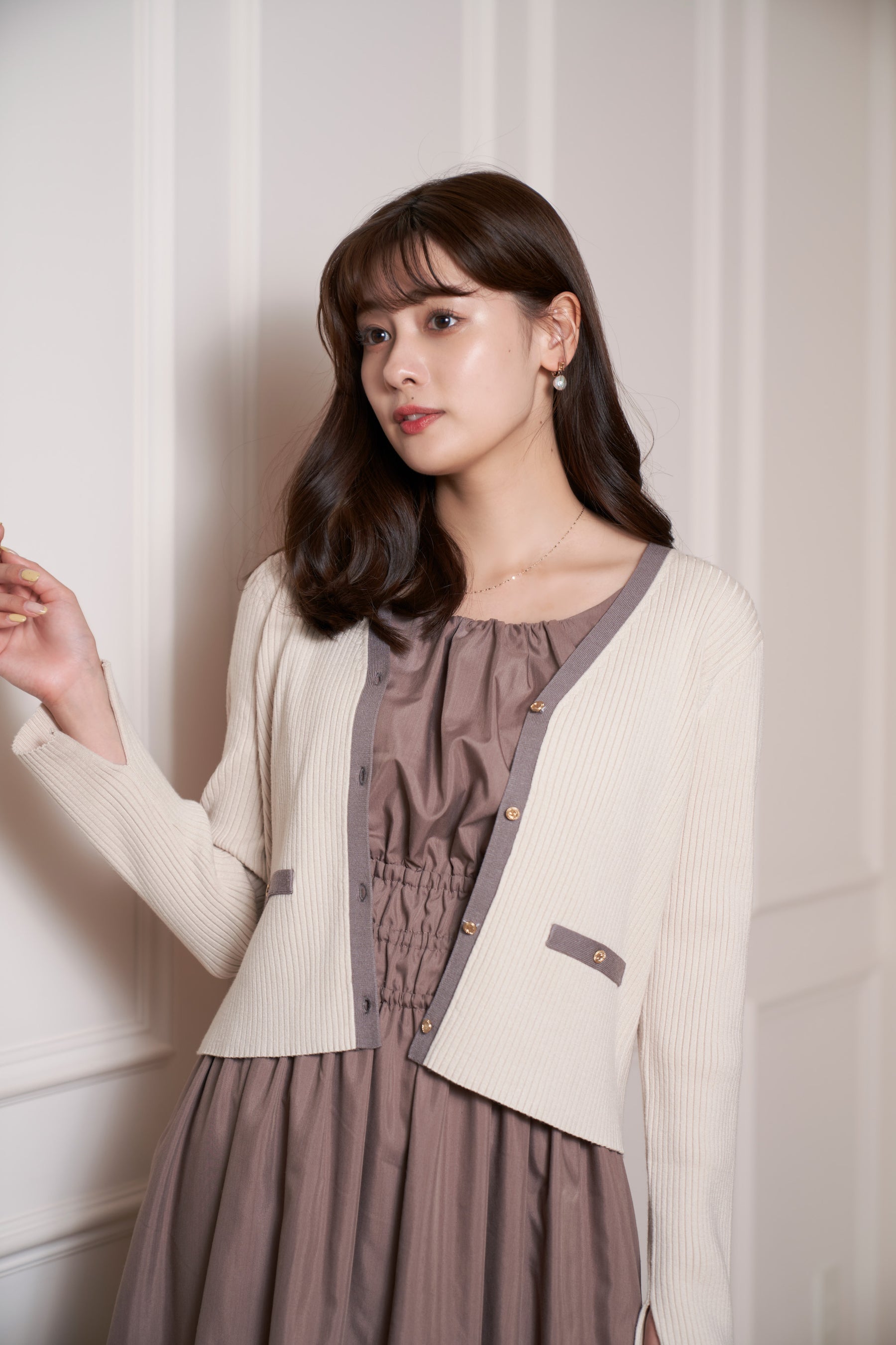 Herlipto★Multi-Layered Bicolor Cardigan