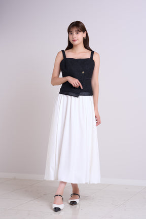 【8月上旬発送】Tweed-Layered Organza Top