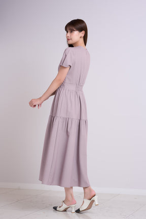 【8月下旬発送】Tucked Gathered Shirt Dress