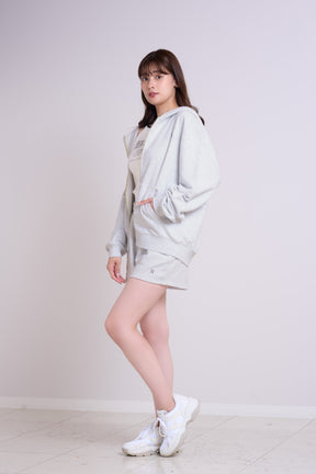 【light gray / pink】Flight Mode Boyfriend Zip Hoodie