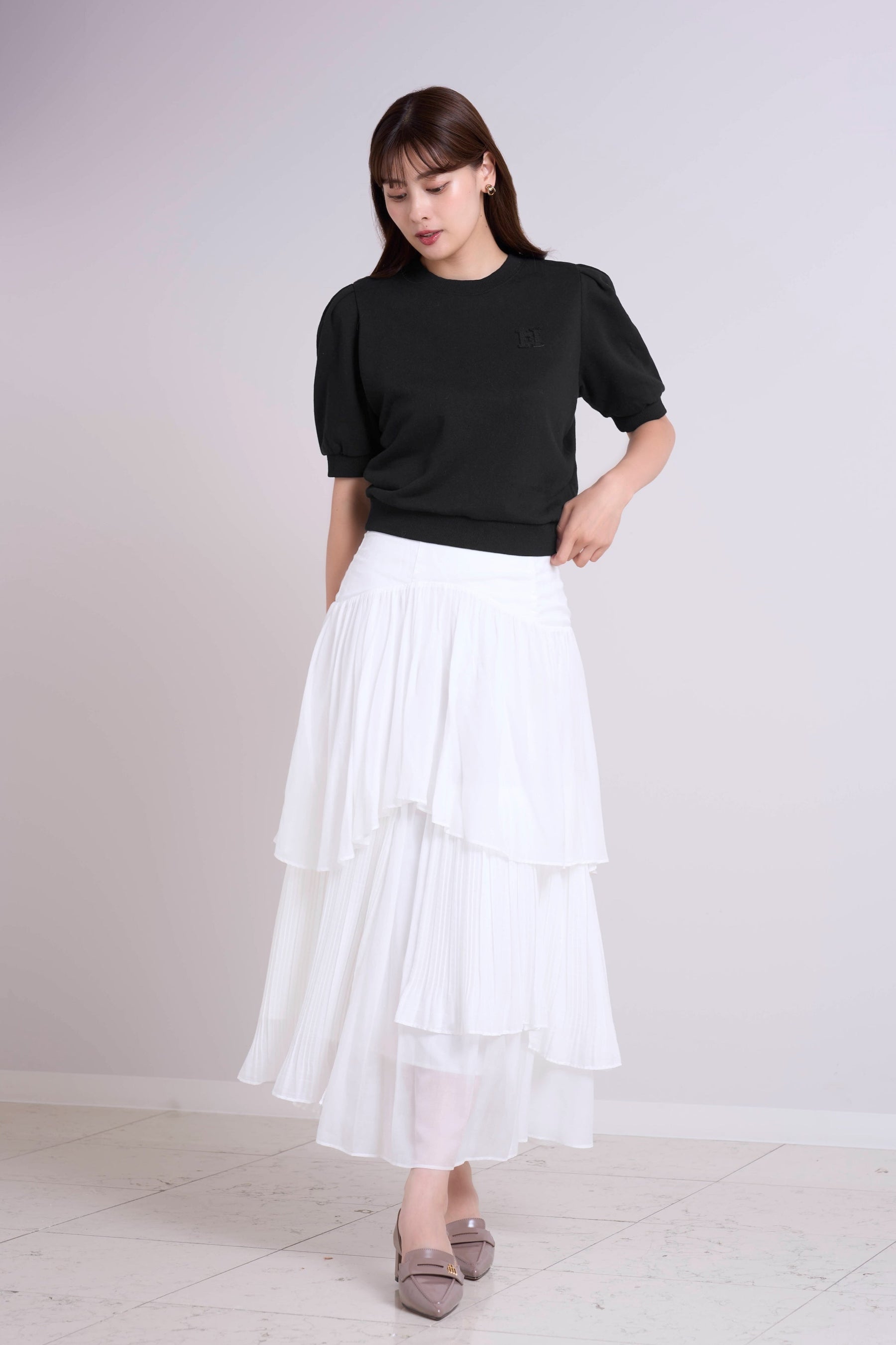 H Logo Puff-Sleeve Sweatshirt