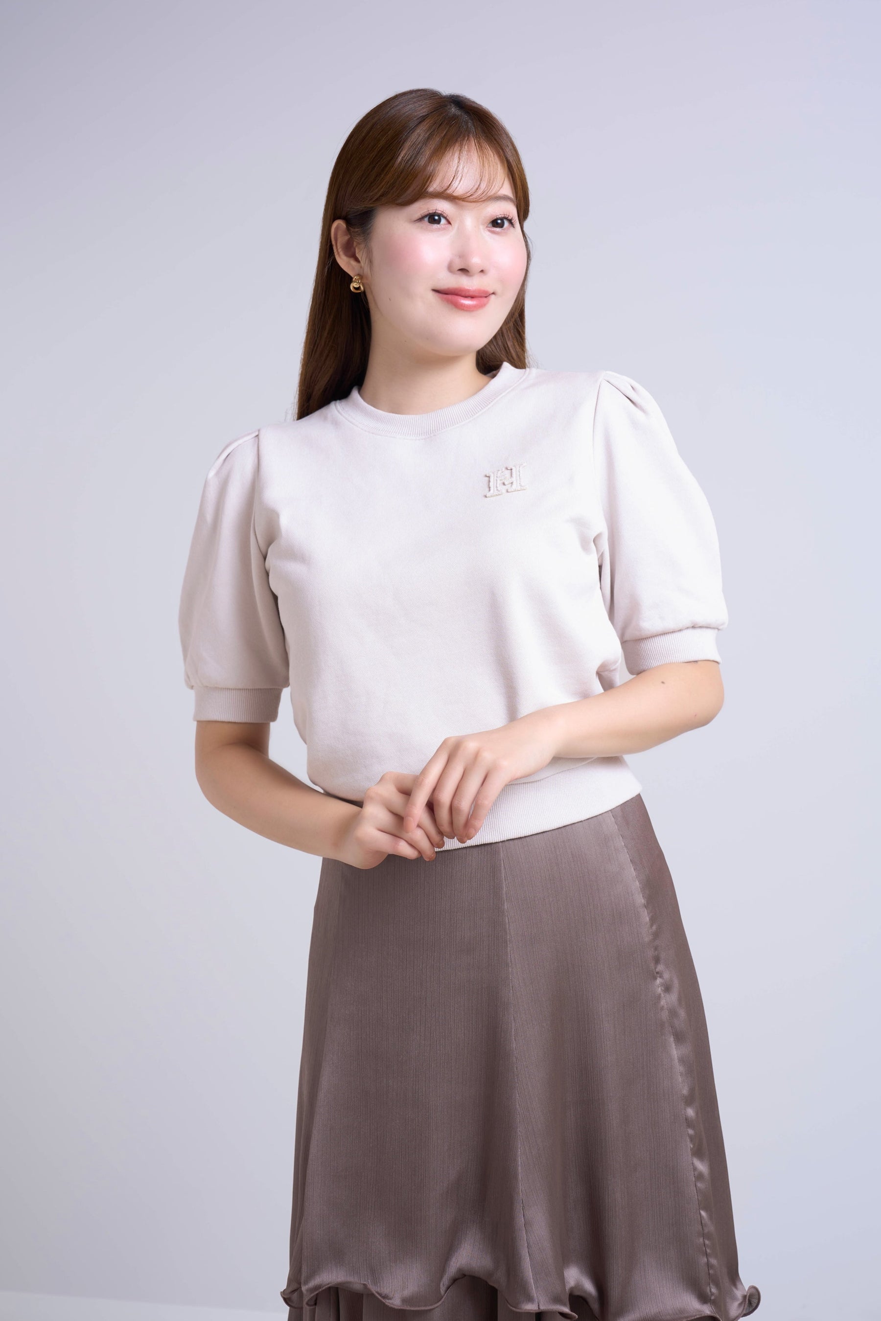 H Logo Puff-Sleeve Sweatshirt