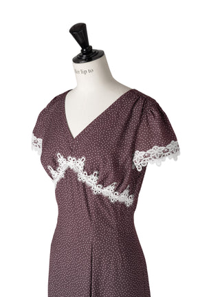 【9月上旬発送】【新色】Polka-Dot Lace-Trim Dress