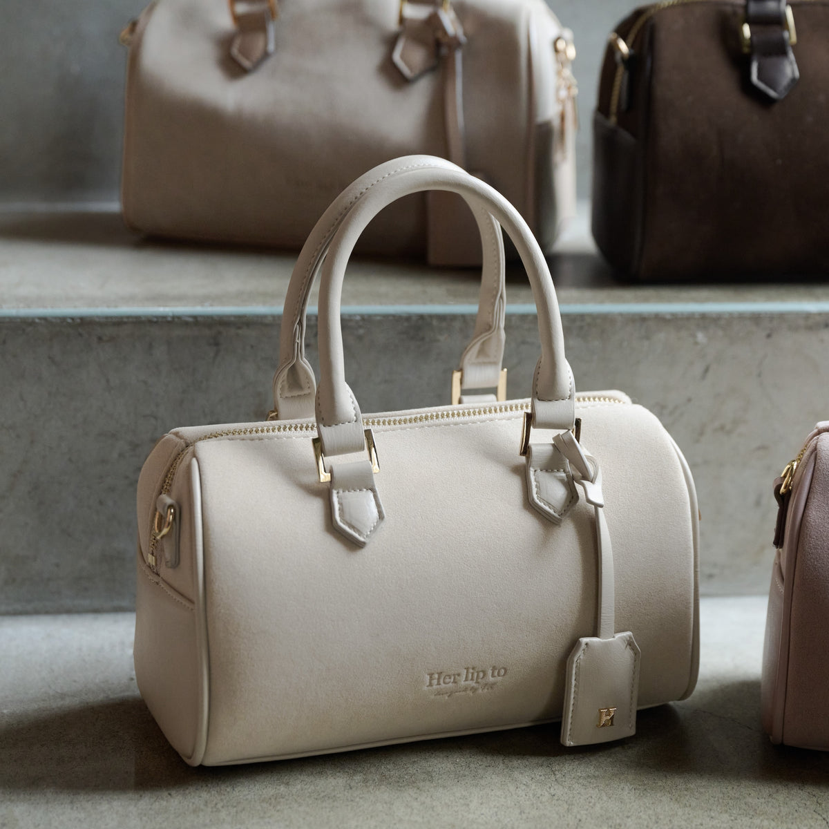 New Color] Suede Mini Boston Bag
