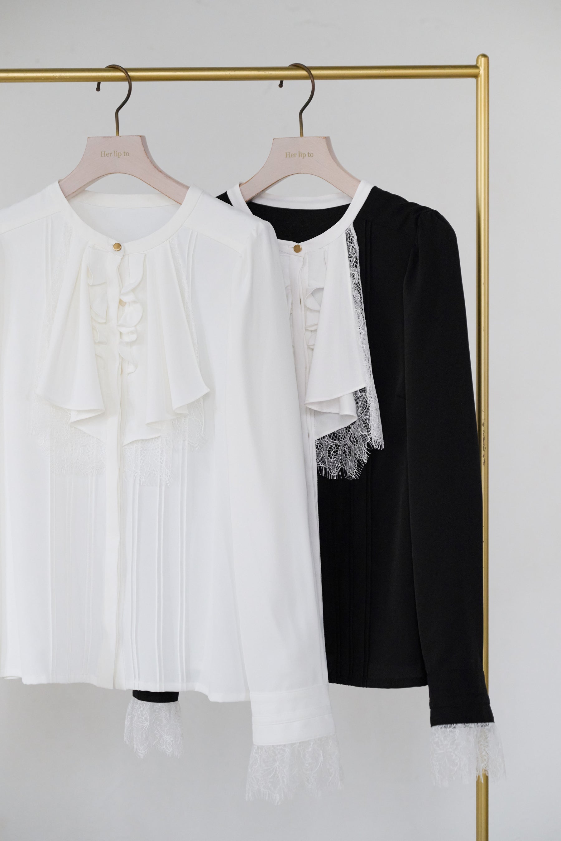 Ruffled Collar Pintuck Blouse
