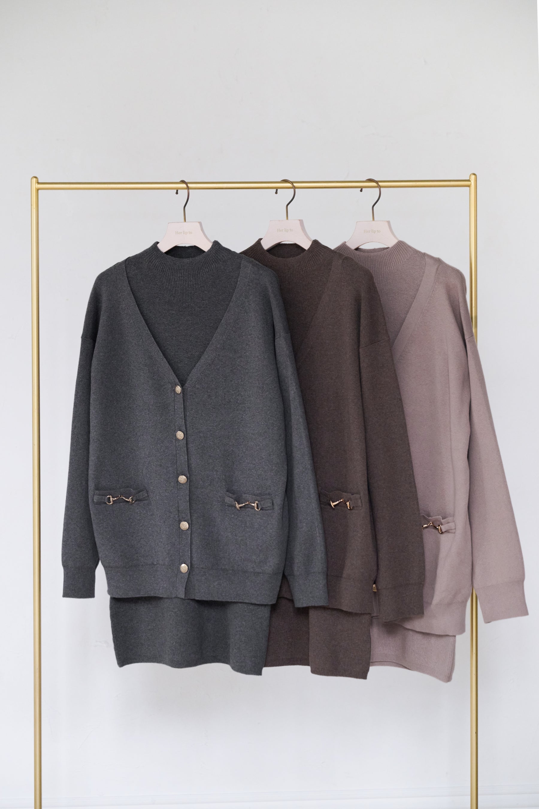 【新色】Clemence Knit Dress Set