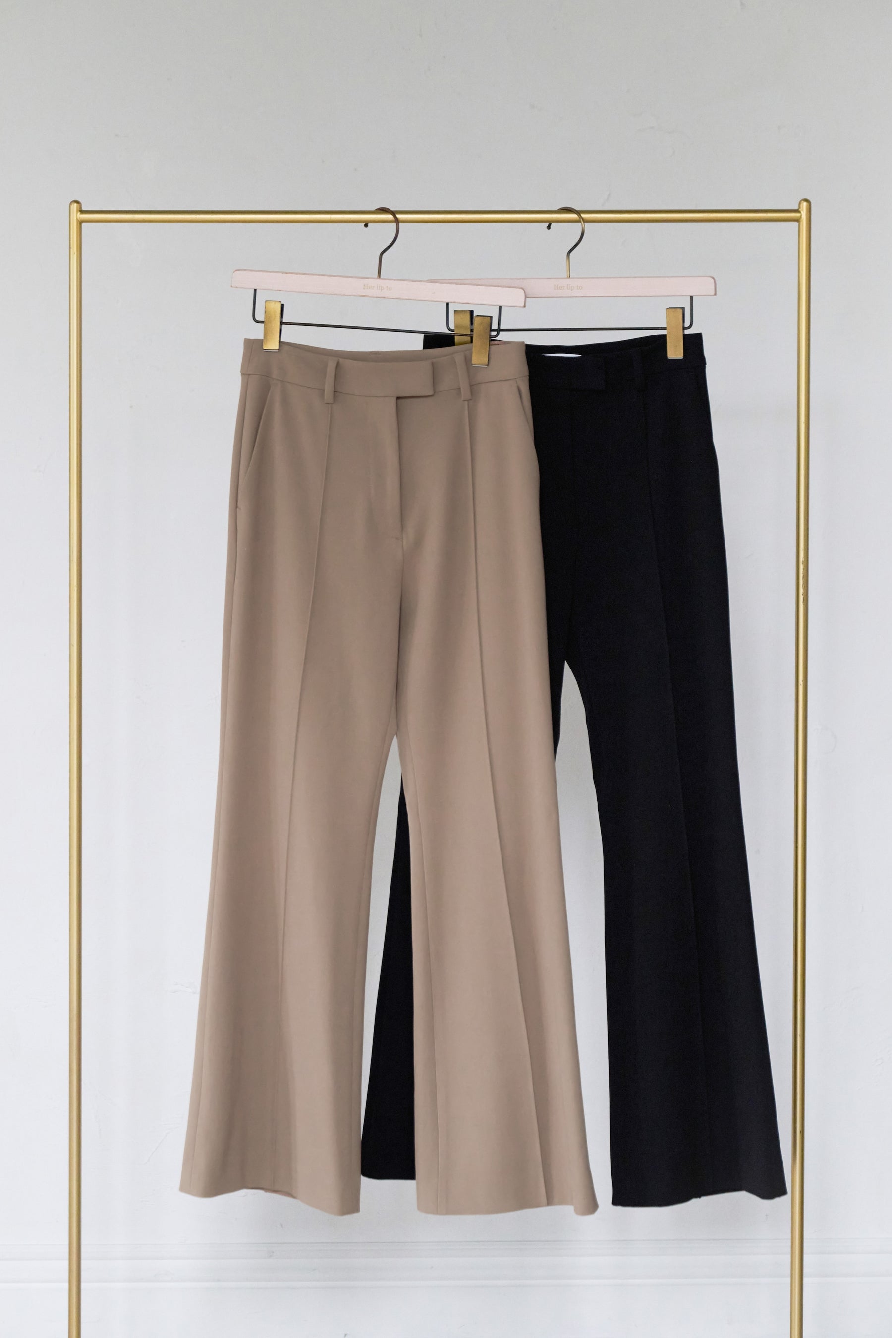Front-Tuck Semi-Flare Pants