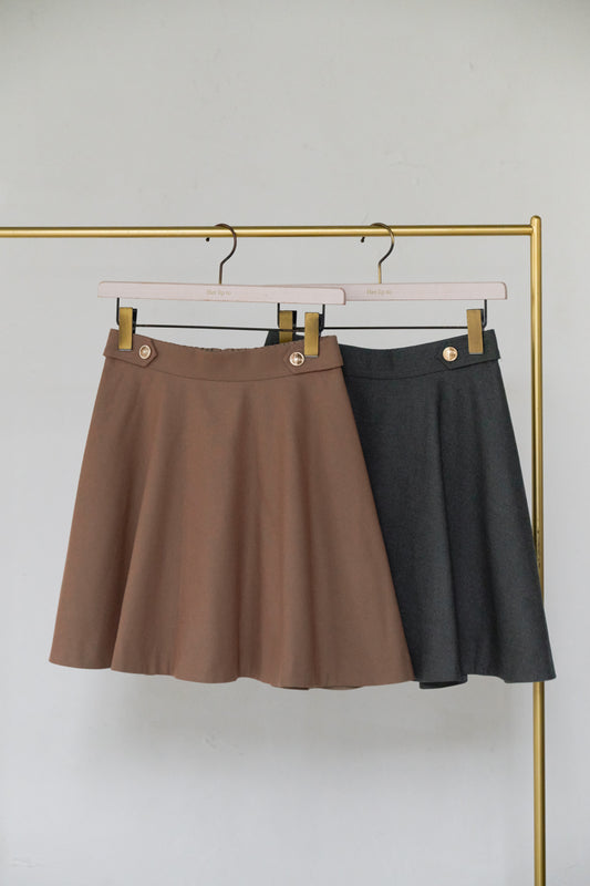 Simone Flared Wool-Blend Mini Skirt