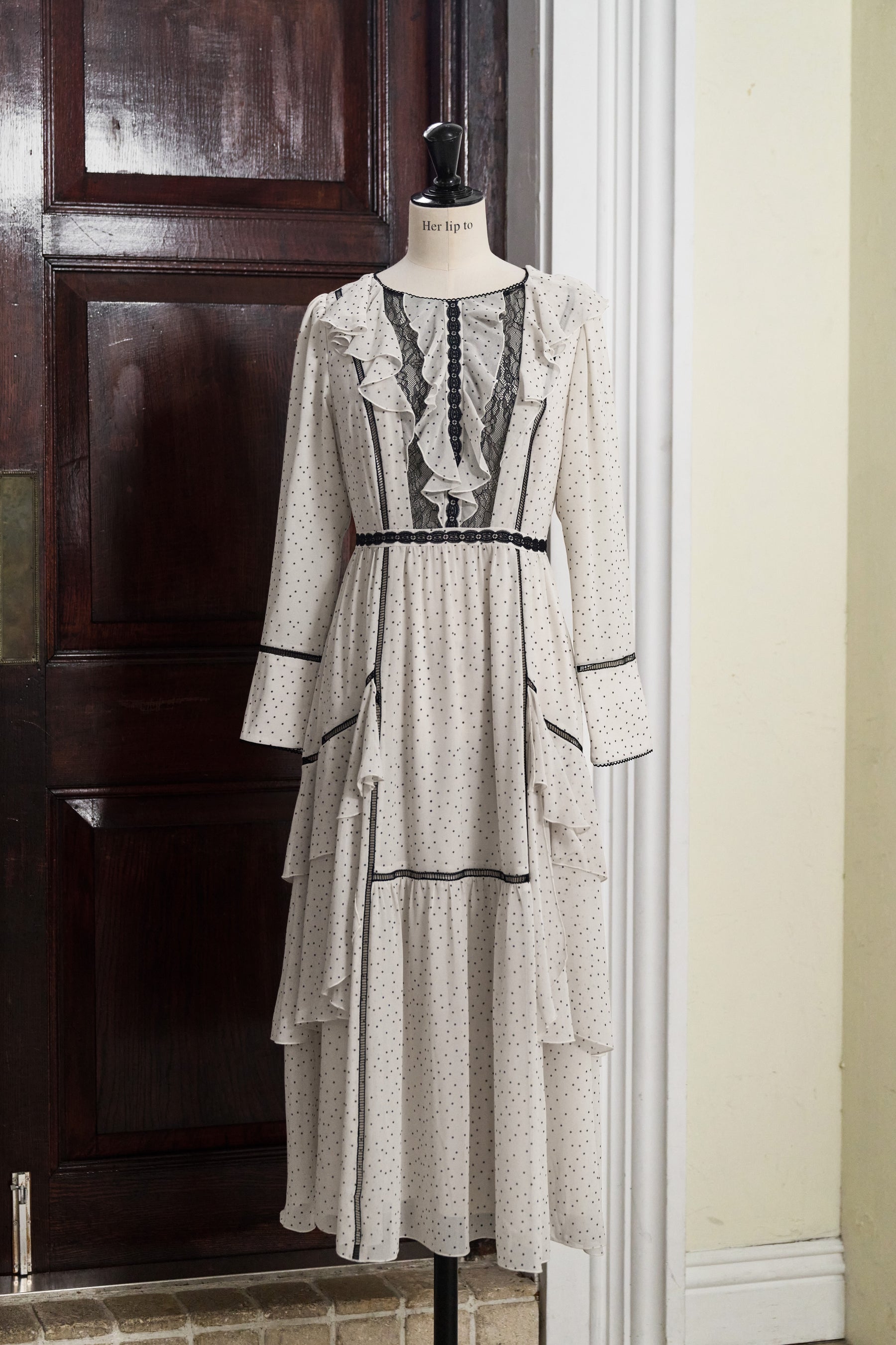 Vivica Polka-Dot Ruffled Dress