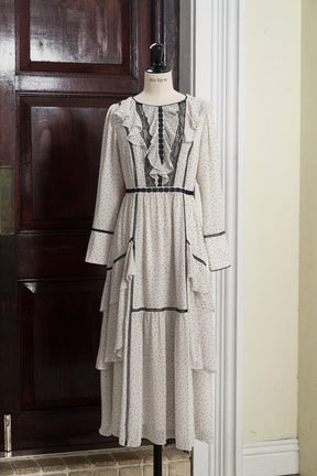 Vivica Polka-Dot Ruffled Dress
