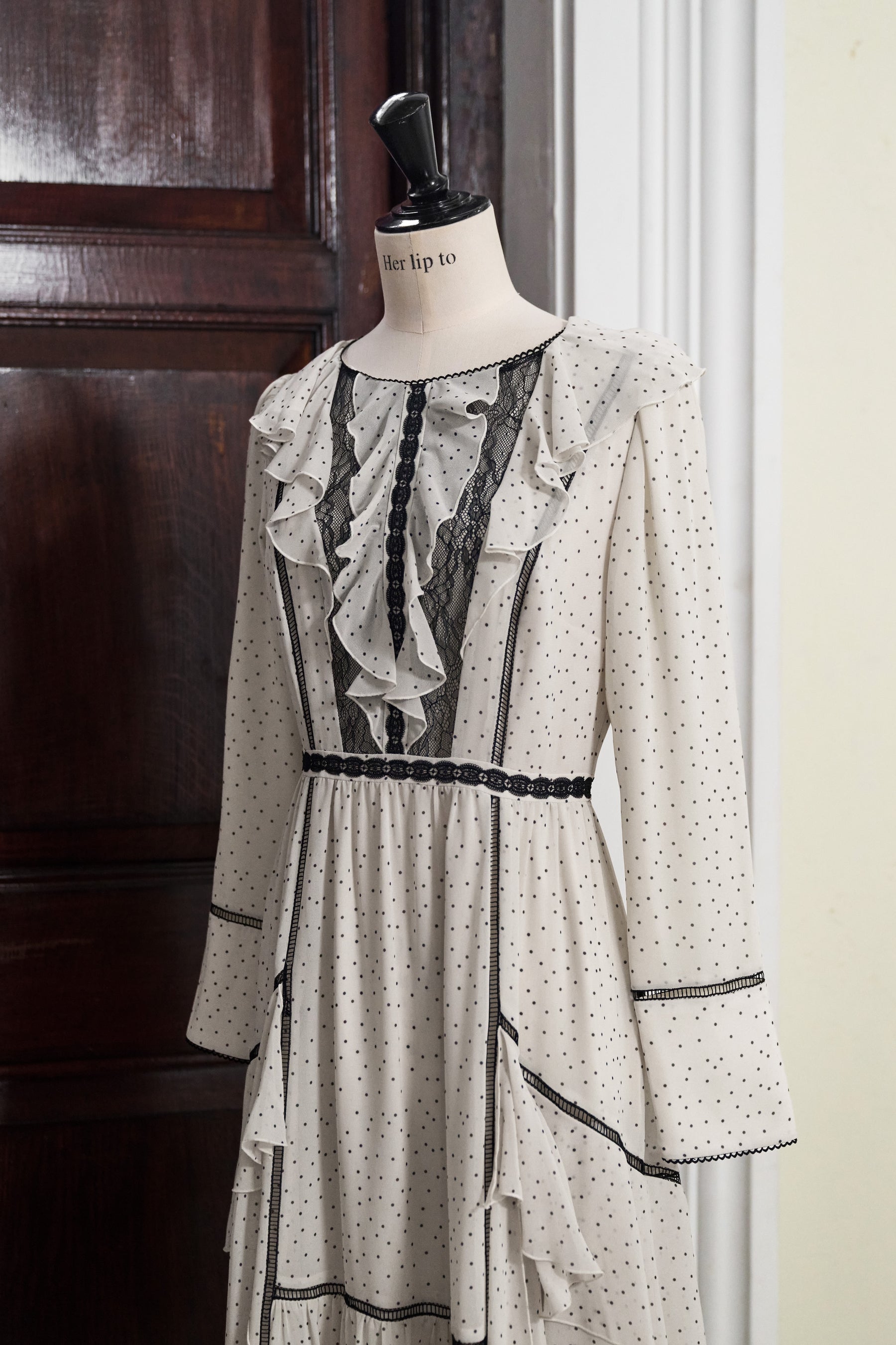 Vivica Polka-Dot Ruffled Dress