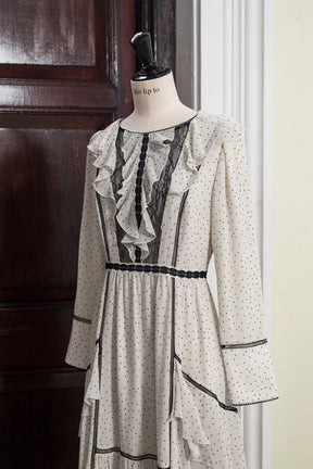 Vivica Polka-Dot Ruffled Dress