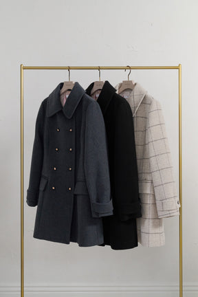 Wool-Blend Tailored Peacoat