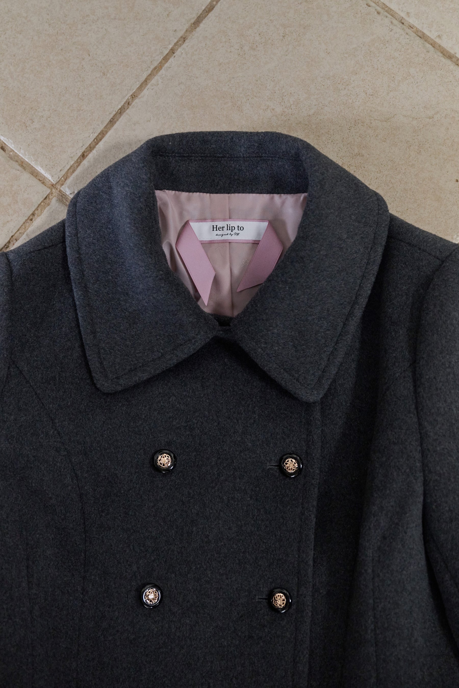 Wool-Blend Tailored Peacoat