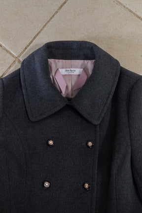 Wool-Blend Tailored Peacoat